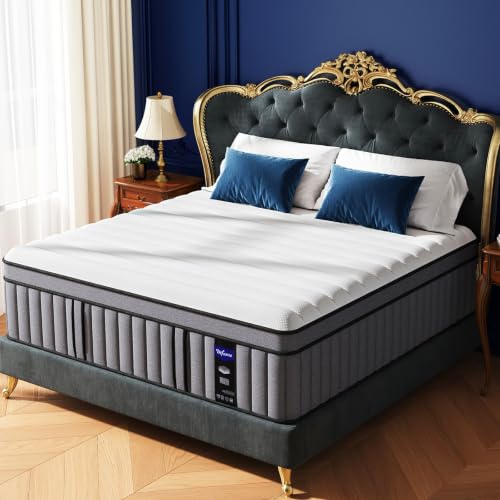 Upgraded Luxury 18 Inch King Size Hybrid Mattress in a Box, Medium