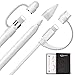 Qoosea Compatible with Apple Pencil Replacement Cap Holder, Nib Cover, Charging Cable Adapter Tether Replacement Accessories Kits Compatible with Apple Pencil Pen (3 in a Pack)