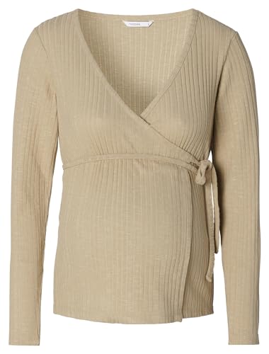 Noppies Maternity Damen Posio Nursing wrap top Long Sleeve T-Shirt, Abbey Stone – P770, Small