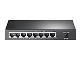 TP-Link 8 Port Poe Gigabit Switch | 4 Port Poe 55W | 802.3AF Compliant | Shielded Ports | Traffic Optimization | Plug and Play | Sturdy Metal (TL-SG1008P)