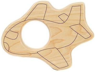 Little Sapling Toys Natural Wooden Baby Teether, Airplane