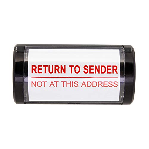 Return to Sender NOT at This Address - Miseyo Self Inking Rubber Stamp - Red Ink - Large Size (2 Refill Ink pad Included)