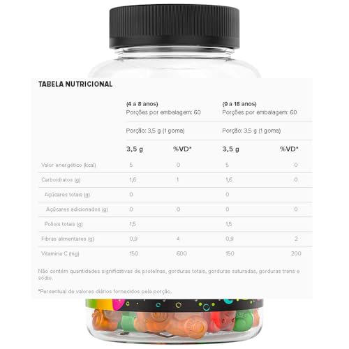 Vitamini C Gummy (150g - 60 unidades), Morango, Maçã-Verde e Manga, Essential Nutrition