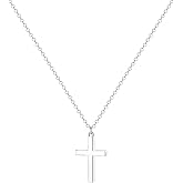 Zeffy Cross Necklace for Women,18K Gold/Silver Plated Tiny Cubic Zirconia Cross Pendant Necklace for Women Simple Layered Cross Necklaces for Women