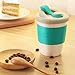 Reusable Coffee Cup, UUQ 12 oz Coffee Mugs with Organic Eco Friendly Natural Biodegradable PLA Material BPA Free, Coffee To Go Mugs for Travel and Work (Blue-green)