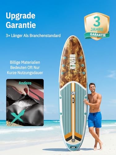 Stand up Paddling Board mit Sitz und Allem Zubehör, 320cm Paddleboard für Aller Fähigkeitsniveaus, SUP Board 200kg Tragkraft für 2 Personen, Standup Paddle Board for Adults