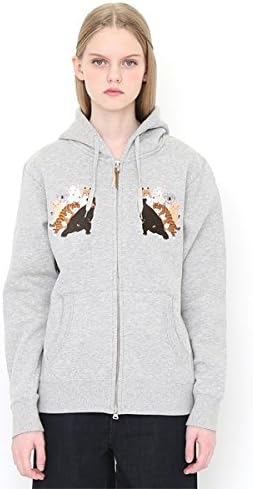 Amazon グラニフ Graniph ユニセックス グラフィックロングスリーブジップパーカーc チューチューアニマルズ 109ヘザー グレー S Tシャツ カットソー 通販