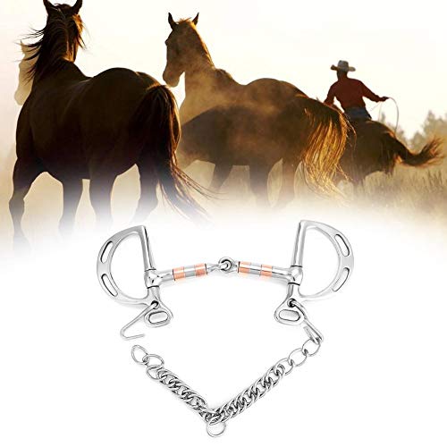 Stainless Steel Kimberwicke Bit with Red Copper Roller Horse Snaffle Bit(Horse Mouth Length 125 mm)