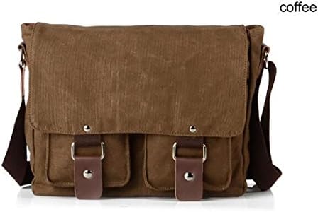 Plover Men's &amp; Women's Vintage Canvas Shoulder School Bag Messenger Bag Cross Body Weekender Bag