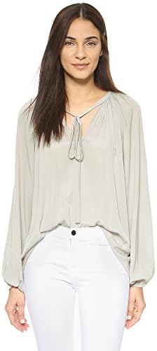 Ramy Brook Women's Paris V-Neck Caftan Blouse, Light Grey, Medium