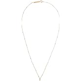 Zoe Chicco Women's 14k Prong Diamond on Tiny Bar and Cable Chain Necklace