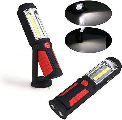 YsinoBear Powerful Portable 1000 Lumen COB LED Flashlight Magnetic Rechargeable Work Light 360 Degree Stand Hanging Torch Lamp Outdoor Lighting (Color : One pack)