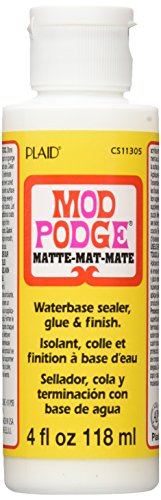 MOD PODGE Matte Sealer, Glue & Finish: All-in-One Craft Solution- Quick Dry, Easy Clean, for Wood, Paper, Fabric & More. Non-Toxic - Craft with Confidence, Made in USA, 4 oz., Pack of 1