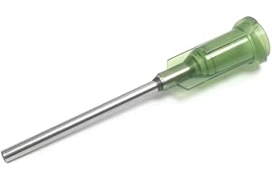 SANANTS 14 Gauge 1 Inch Industrial Blunt Tip Dispensing Needle with Luer Lock,Precision Applicator,Olive 20 PCS