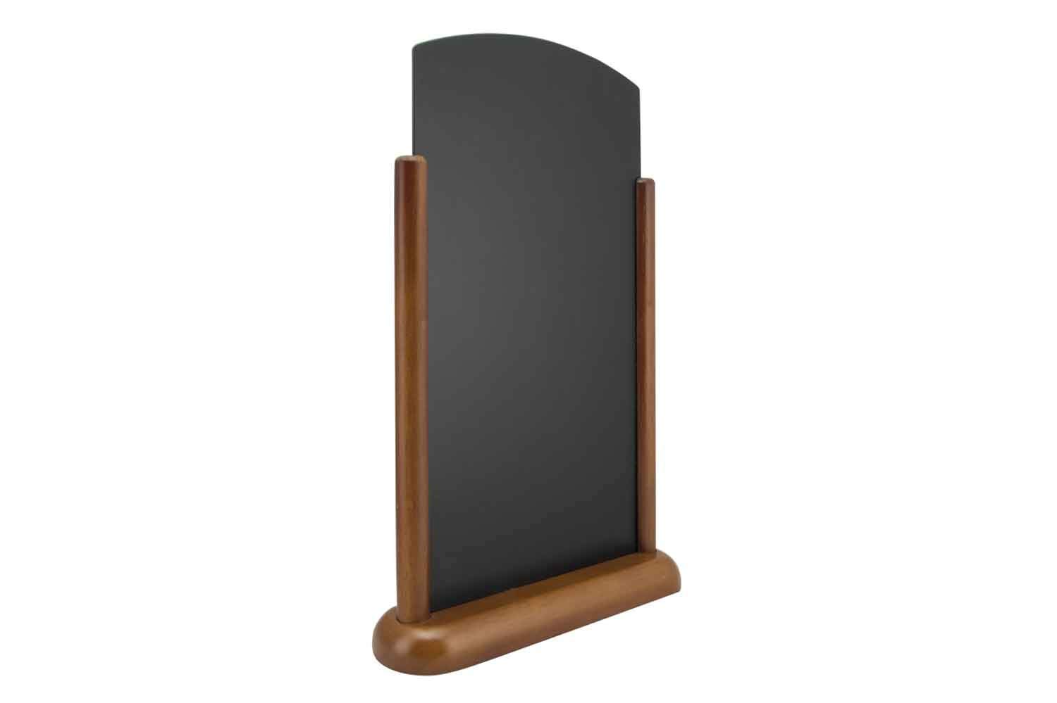 Securit 25x40cm Elegant Lacquered Finish Table Top Chalk Board - Dark Brown