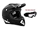 MMG Adult Motorcycle Helmet Off Road MX ATV Dirt Bike Motocross UTV, Shiny Black, Medium, Includes Goggles