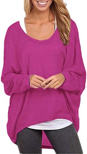 Women's Batwing Sleeve Off Shoulder Loose Oversized Baggy Tops Sweater Pullover Casual Blouse T-Shirt