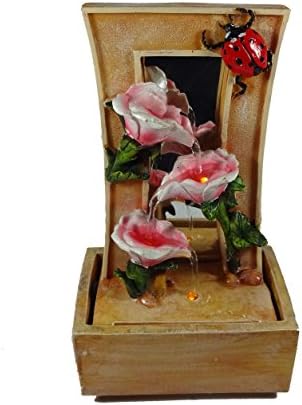 Indoor Tabletop Fountain Water Falling Through Flowers