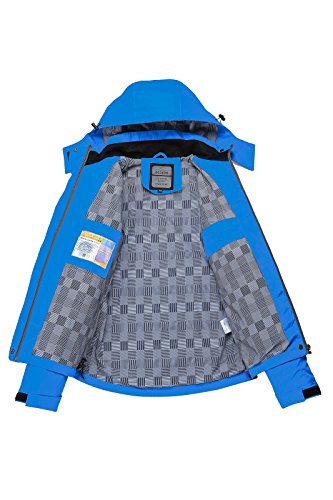 KISCHERS Waterproof Jacket Women's Raincoat, Ladies Rain Jacket, Softshell Jackets Outdoor Sportwear Rain Coats with Hooded (Blue, M) - Thumbnail 4