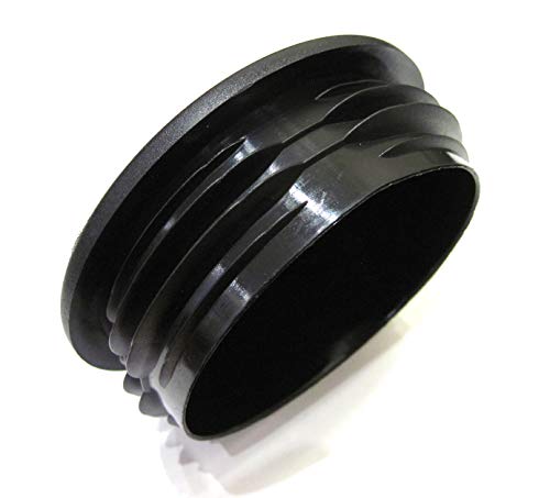 4 Pack: 4 Inch Round Black Plastic Tubing Plug, Tube Pipe Hole Insert, Steel Fence Post Cover, Furniture Finishing End Cap - Thumbnail 3