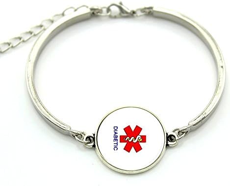 Diabetes Awareness Gifts - Handmade Alert Medical Diabetic Glass Tile Bracelets