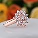 BAMOER 18K White Rose Gold Plated Cubic Zirconia Snowflake Flower Ring for Women Girls CZ Jewelry Fashion Flower Ring 3 Style