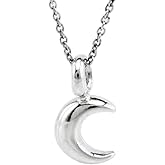 Sterling Silver Tiny Moon Charm Necklace, 18"