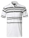 Style by William SBW Men's Casual Striped Short Sleeves Three-Button Polo T-Shirt