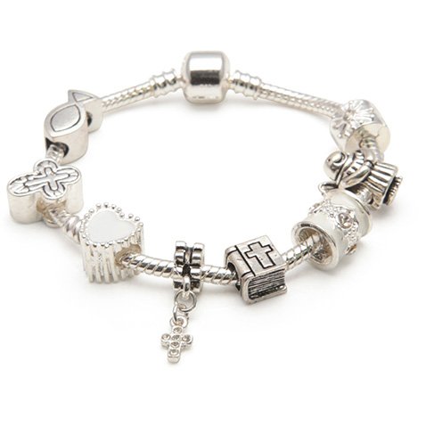 Liberty Charms Children's Holy Communion/Confirmation Silver Plated Charm Bracelet 21cm (Med-Large Adult)