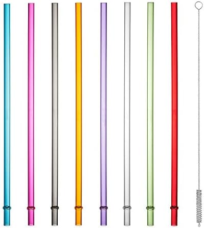 Sipsease Tumbler Straws set of 8 Straws plus a cleaning brush. Straw will fit Yeti Tumbler and Tervis Tumblers. Replaces old Yeti Straw, Tervis Straws, Mason Jar Straw and any other Straws you desire.