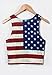 Dreagal Girl's USA Flag Print Sleeveless Crop Top Style 65 One Size