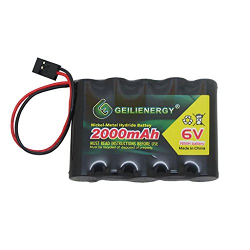 Geilienergy 6V 2000mAh NiMH RX Battery Packs with Hitec Connector for RC Aircrafts and Walking Robot