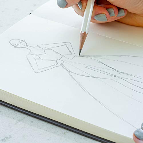 Hardcover Sketchbook for Dry Media and Drawing Pencils, 5.25" x 8.25", Heavyweight 180gsm White Paper, Side Opening, 192 Pages, Art Supplies, Crafts Materials, Bonus Label Stickers - SuperiorMaker
