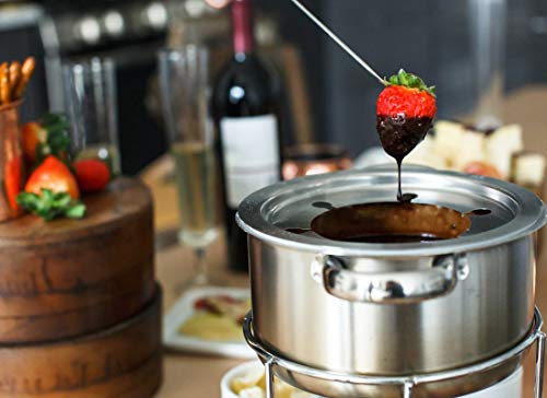 Stainless Steel Fondue Forks for Cheese Fondue, Color Coding Marshmallows Meat Strawberries Chocolate Forks, Set of 12, 9.25"
