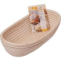 RBV Birkmann Oblong Bread Proofing Basket, 11" Oval Banneton, Hand-Crafted from Non-Toxic, Food-Safe Odor and Bacteria-Resistant Wood Tubing, Create Professional Sourdough and Artisan Loaves
