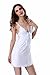 Barelove Women Sexy Lingerie Chemise Lace Babydoll Full Slip Lounge Dress Outfit (Middle, White)