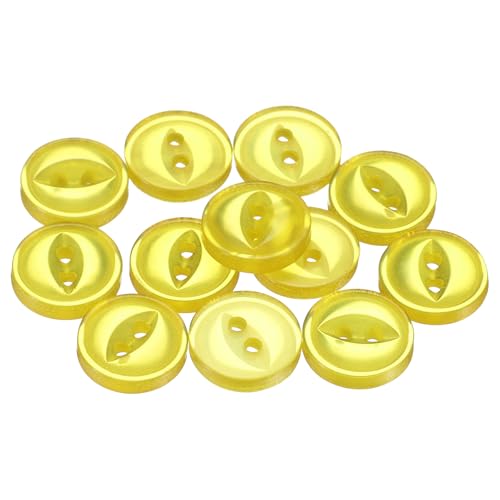 HARFINGTON 50pcs 16L Yellow Round Sewing Buttons 10mm 3/8" Resin 2-Hole Fish Eye Craft DIY Replacement Button for Craft Pants Dress Skirt Clothing Fastener Buttons at Amazon