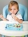 Silicone Placemat Mini Mat For Babies Toddlers Infants Kids Plate Blue Sunction Feeding Tray Whale Shape+3 Color Changing Spoons Bowl Non-Slip Portable BPA&PVC Free Gift Travel Kitchen Table Highchair