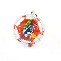 Shangwelluk Creative Mini Maze Ball Intelligence Develop 3D Puzzle Game Toy Keyring Keychain Key Chain Ring Pendant Hanging Ornaments Keyfob Decor Random Color Kids Gift