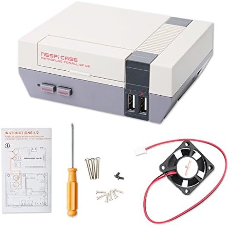 NESPi CASE for Raspberry Pi 3 Model B Raspberry Pi 2 Model B Raspberry 1 Model B + Nes Case with Dc 5v 0.2a 30x30x10mm Small Brushless Cooling Fan