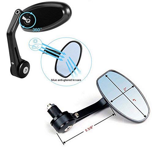 Krtopo 1 STUKS 7/8 22 MM Motor Achteruitkijkspiegels Zwart Universeel Stuur Bar End Spiegel Zijspiegel voor Scooter. - Image 7