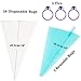 Qozary 100 Pack Pastry Piping Bags, 16 Inch Extra Thick Icing Bags with 10 Ties and 12 Couplers, Disposable Cake Decorating Bags for all Sized Tips and Baking Cupcakes Supplies Tool (55 Pack)