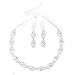 CJESLNA Women's Jewelry Set Bridal Wedding Twisted Rhinestone Necklace Dangel Earrings