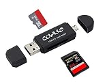 SD Card Reader Digital A-star SD Card Adapter Micro USB OTG to USB 2.0 Adapter; SD/Micro SD Card Reader with Standard USB Male; Tablets with OTG Function-Black