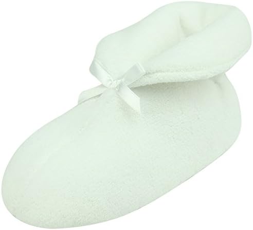 ForfootWomen's Bootie Slippers, Cozy Coral Fleece Non Slip Indoor House Shoes