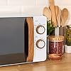 Russell Hobbs RHMM713 17 L 700 W Scandi Compact White Manual Microwave with 5 Power Levels, Wood Effect Handle & Dials…
