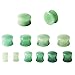 Longbeauty 1 Pair Aventurine Ear Plugs Double Flared Stretcher 00G