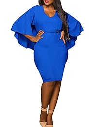 Vestido para mujer de color rosa, talla grande, con mangas de bateo