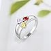 Lam Hub Fong Personalized Mother Rings with 3 Birthstone Mother Daughter Rings Sterling Silver Ring for Women