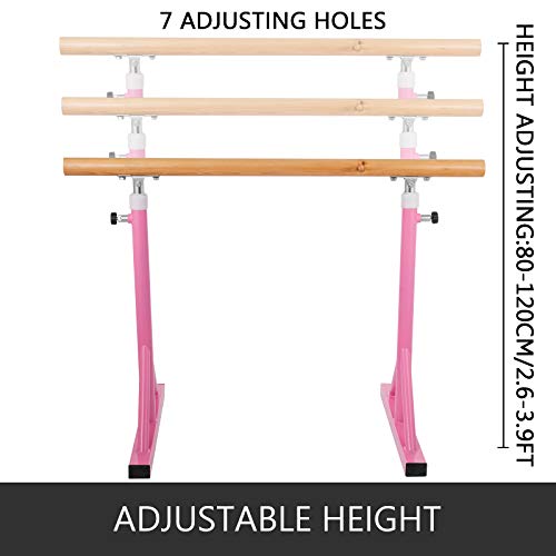 Popsport Ballet Barre Dance Barre Fitness Ballet Bar Portable Freestanding Heavy Duty Dancing Stretching Ballet Barre Portable for Home(5FT,Pink) - Thumbnail 2